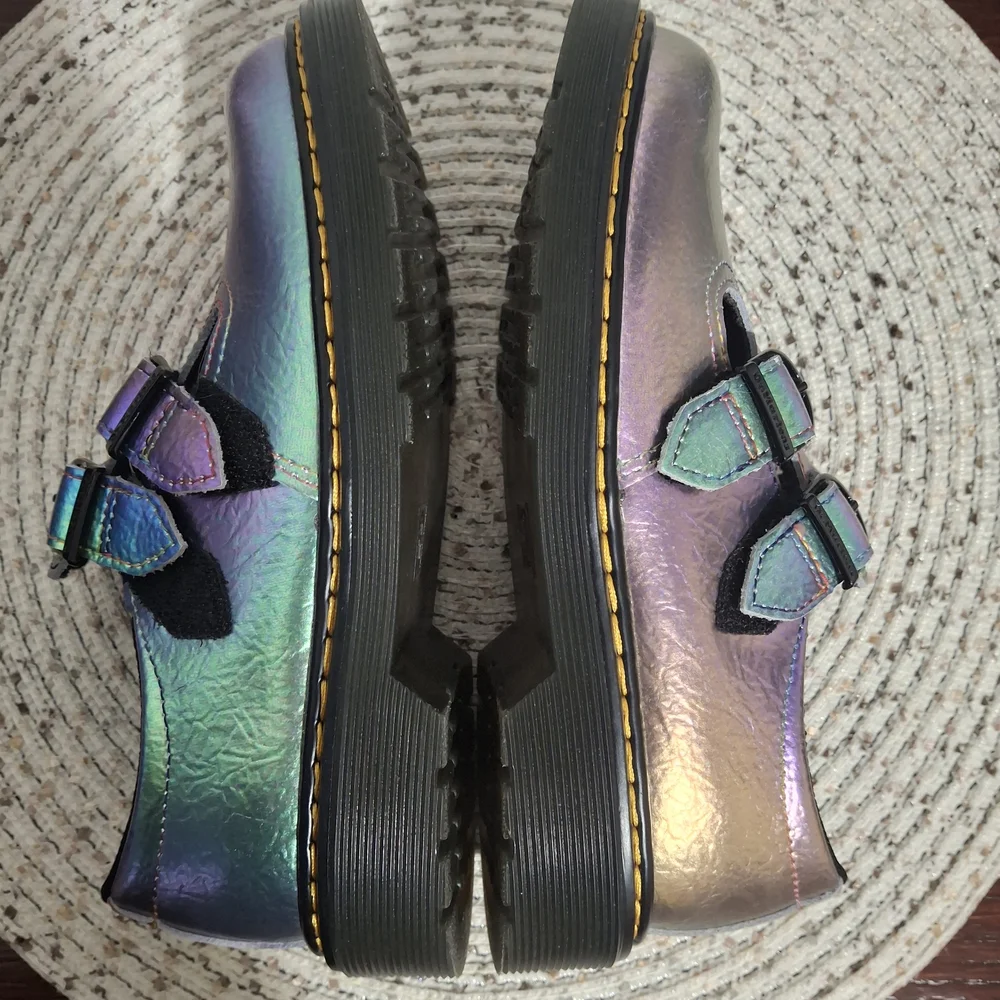 Dr Martens 8065 Kids Iridescent Mary Jane Shoes - Size 2.
